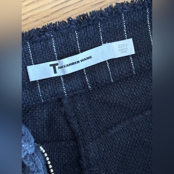 T BY ALEXANDER WANG NAVY WHITE STRIPED HIGH WAIST PANTS - Picture 5 of 6